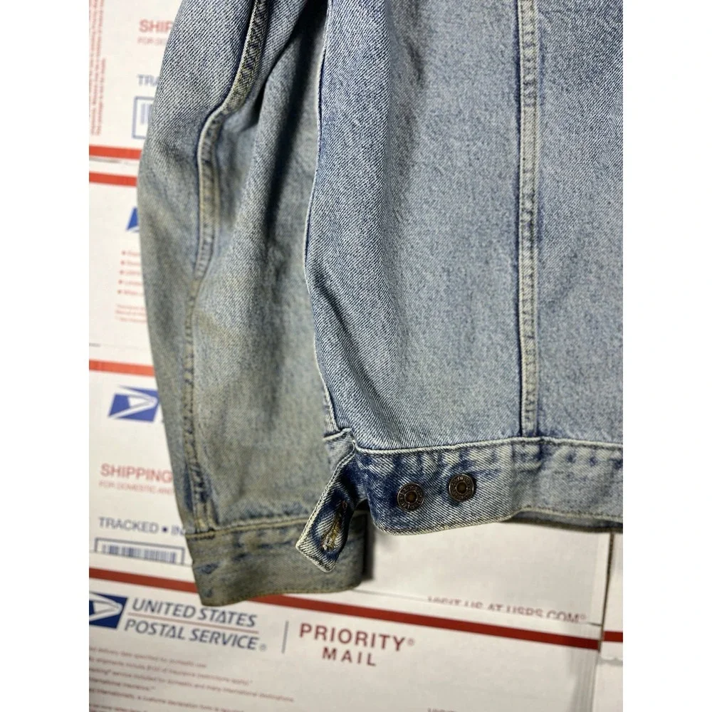 Vintage 90s Levis Denim Mens Sz Med Blue‎ Jean Trucker Jacket Made In USA